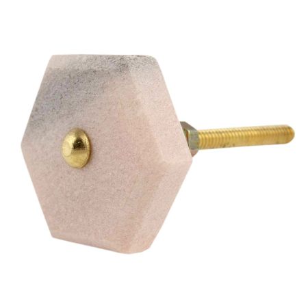 Baby Pink Hexagon stone Cabinet knobs